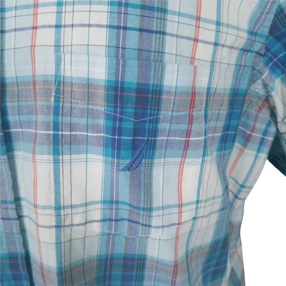 Nautica  Button Down Cotton Shirt, Plaid, L - Picture 3 of 7